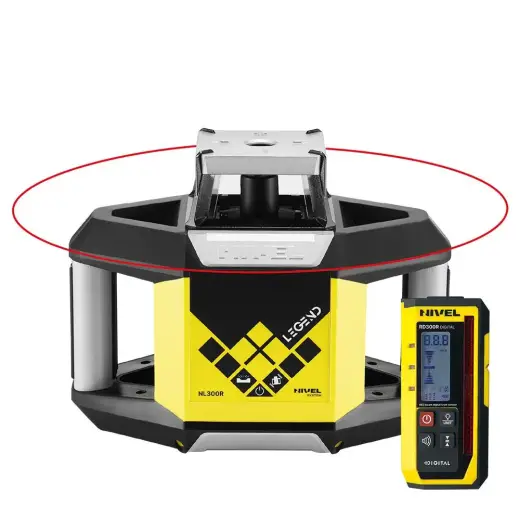 Laser rotacyjny niwelator czerwony Nivel System NL300R DIGITAL + statyw SJJ1 + łata laserowa LS24